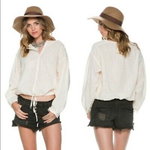 Free people Eyelet Stars Align Button fron… - Picture 1 of 8